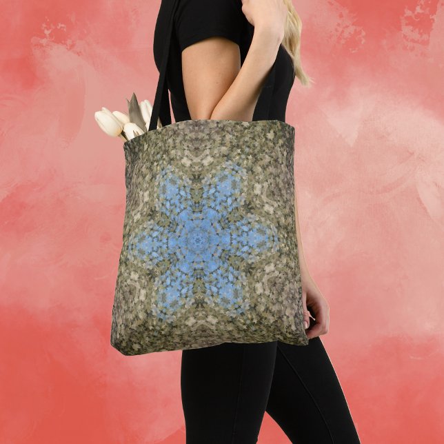 Digital Mandala Yellow and Blue Tote Bag (Creator Uploaded)
