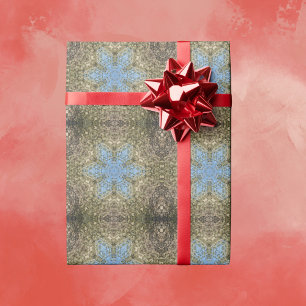 Digital Mandala Yellow and Blue Wrapping Paper