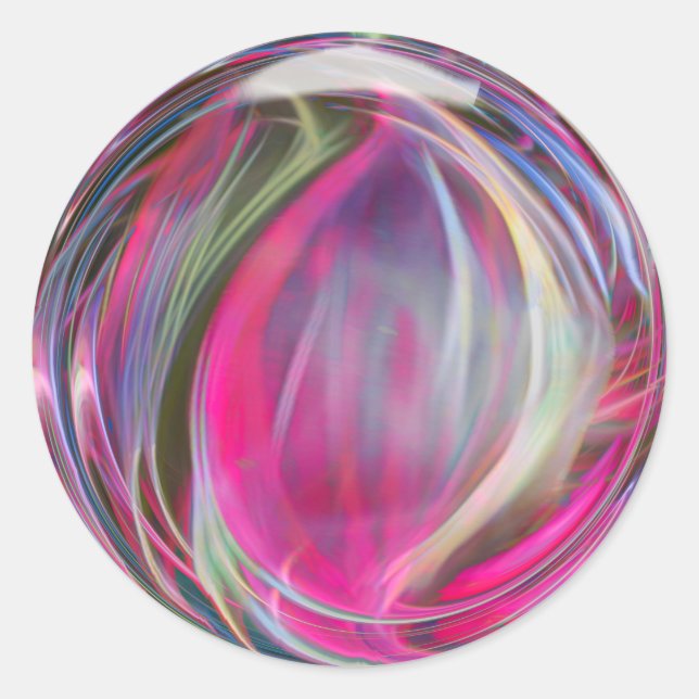 Digital Marble Soap Bubble Classic Round Sticker (Front)