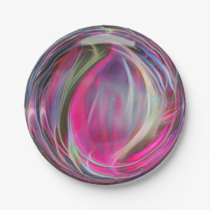 Digital Marble Soap Bubble  Paper Plate