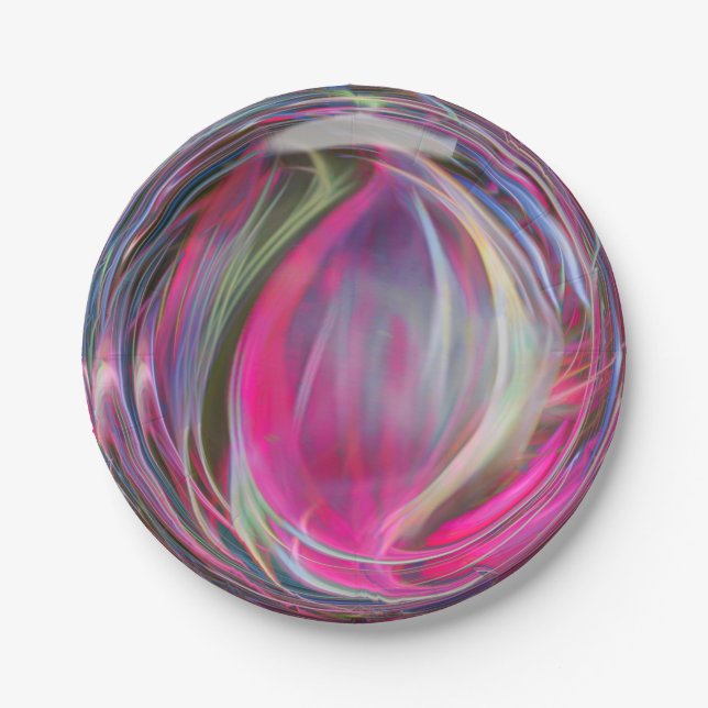 Digital Marble Soap Bubble  Paper Plate (Front)