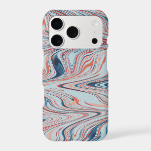 Digital marbling in azure and red tones