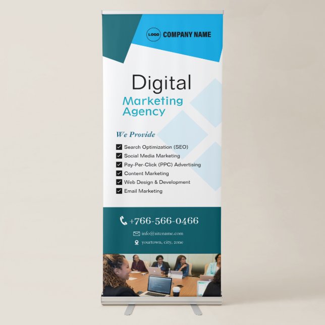 Digital Marketing Vertical Retractable Banner (Front)