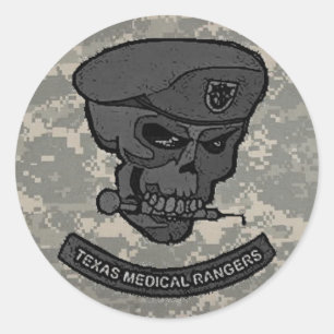 digital, Medical rangers with skull-cartoon Classic Round Sticker