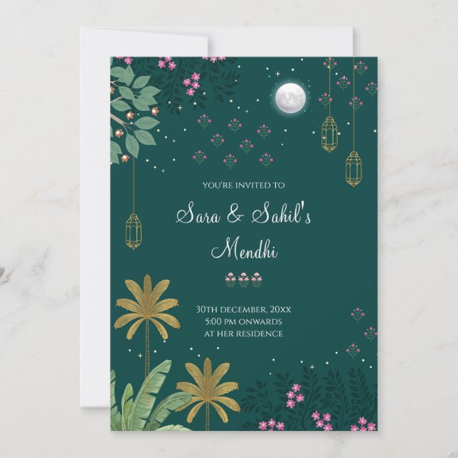 Digital Mehndi invite & Mehendi invitation (Front)
