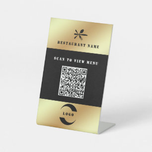 Digital Menu QR Code Pedestal Sign