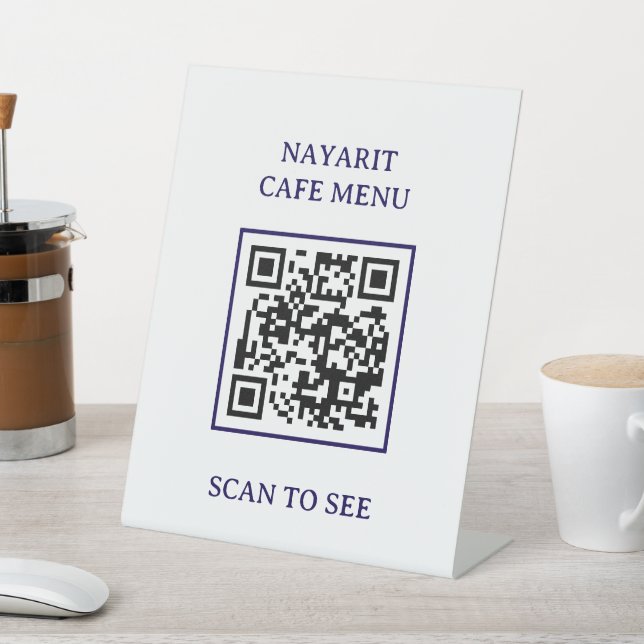 Digital Menu Template With Qr Code Pedestal Sign (In SItu)