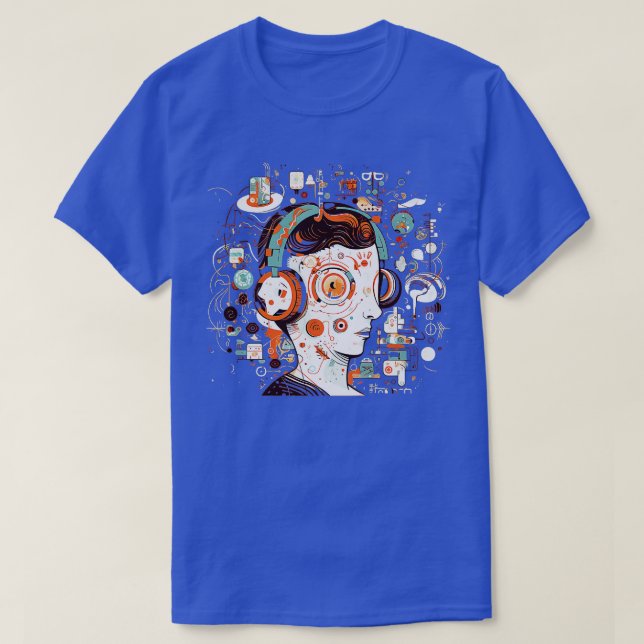 Digital Mind A Vibrant and Playful Illustration of T-Shirt (Design Front)