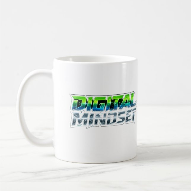 Digital Mindset Futuristic Tech Coffee Mug (Left)