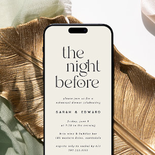 Digital Minimalist Rehearsal Dinner Invitation