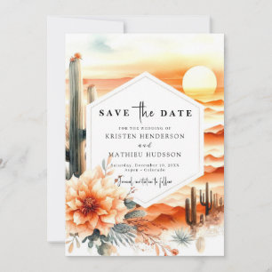 Digital Modern Cactus Wedding Save The Date