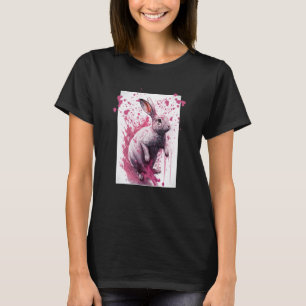 Digital modern Pink Rabbit bunny fan paint street T-Shirt