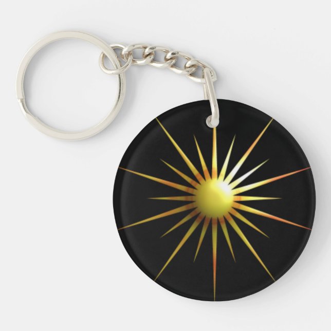 Digital Modern Sun Key Ring (Front)