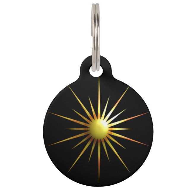 Digital Modern Sun Pet Tag (Front)