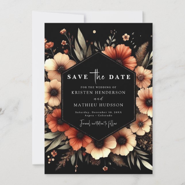 Digital Modern Terracotta Wedding Save The Date (Front)
