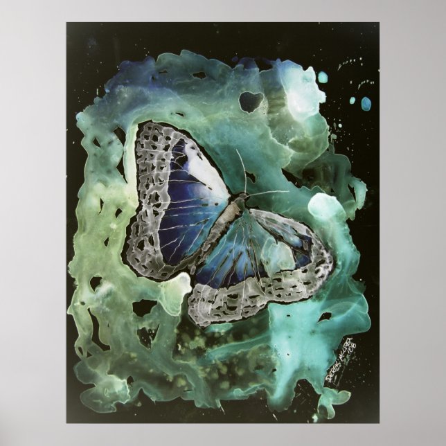 digital monarch butterfly modern art print (Front)
