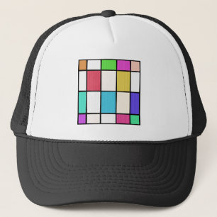 Digital Mondrian Style Graphic Design Abstraction Trucker Hat