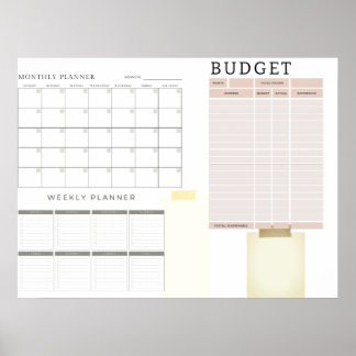 Digital Monthly Budget Planner Poster