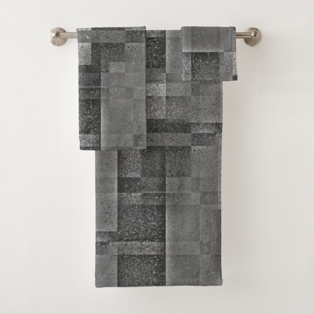 Digital Mounting of Matte Granite Marble Bath Towel Set (Insitu)