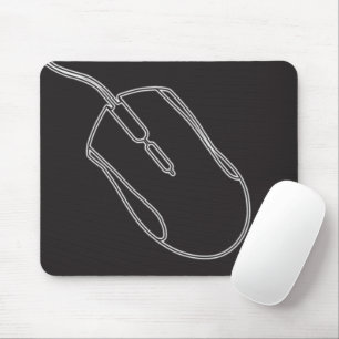 Digital Mouse shape Black and White Mat