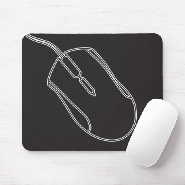 Digital Mouse shape Black and White Mat (With Mouse)