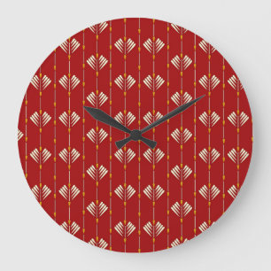 Digital Mughal: Textile Plant Artwork. Large Clock