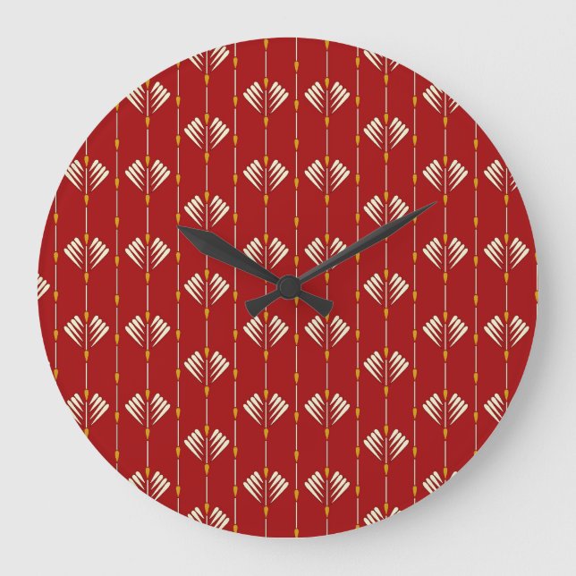 Digital Mughal: Textile Plant Artwork. Large Clock (Front)