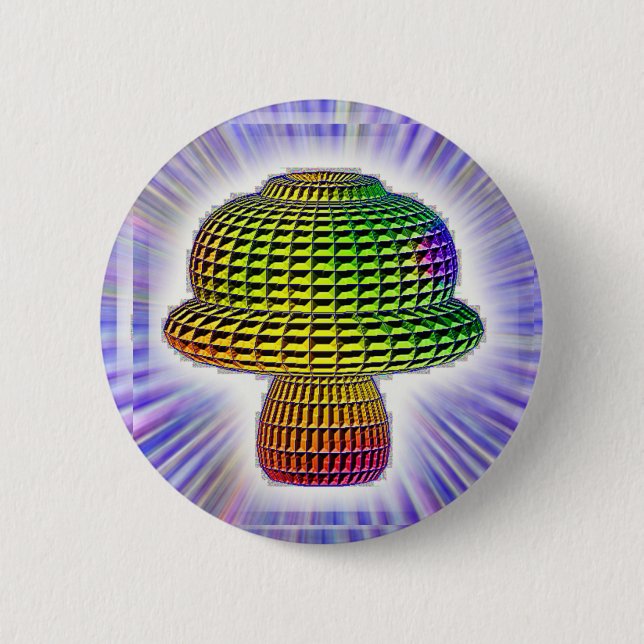 Digital Mushroom 6 Cm Round Badge (Front)