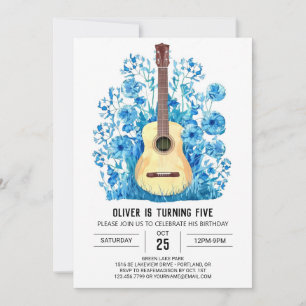  Digital Music Magic Guitar Boy Birthday Invitation
