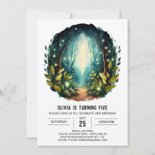 Digital Nature Kids Woodland Birthday Invitation