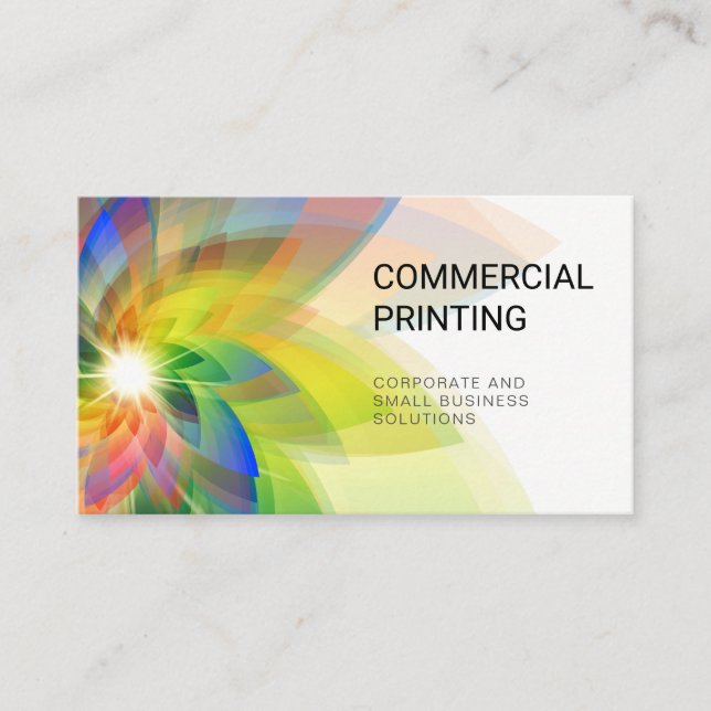 Digital Nature | Transparent Colourful Flower Business Card (Front)