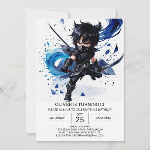 Digital Ninja Training Kids' Birthday Invitation