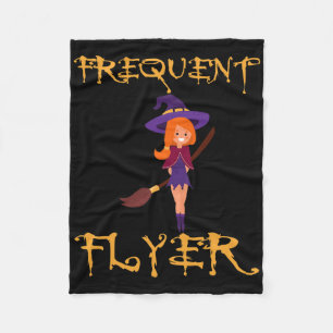 Digital Nomad Frequent Flyer Halloween Witch Fleece Blanket
