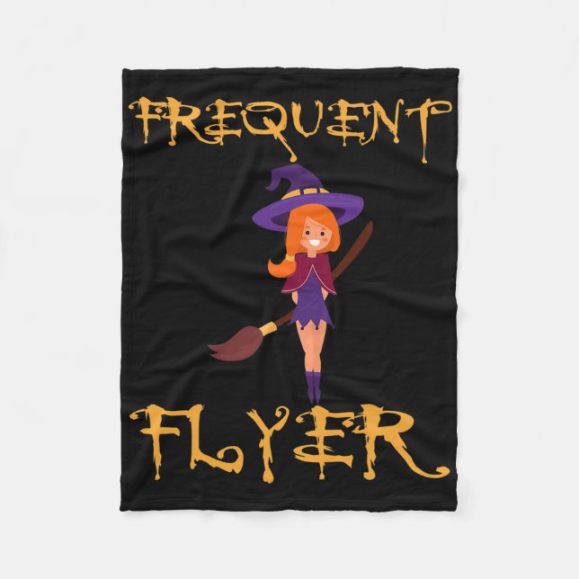 Digital Nomad Frequent Flyer Halloween Witch  Fleece Blanket (Front)