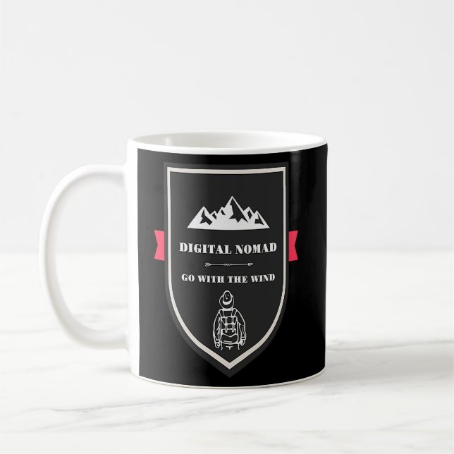 DIGITAL NOMAD Global Jetsetter Traveller Cyber Eco Coffee Mug (Left)