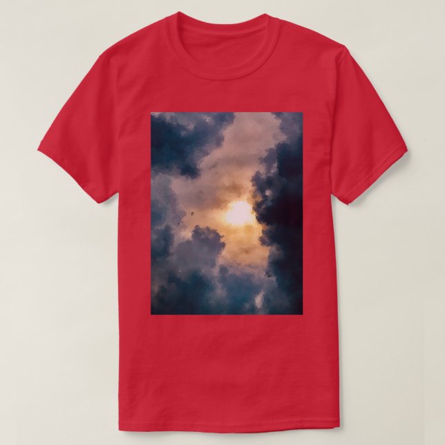 digital oil painting of the sun peeking through th T-Shirt (Design Front)