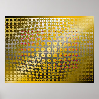 Digital Op-art  Spheroid magnetism Poster