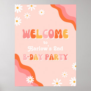 Digital or Printed Groovy Welcome Sign