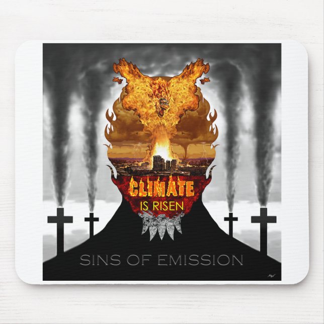 Digital painting about climate change. mouse mat (Front)