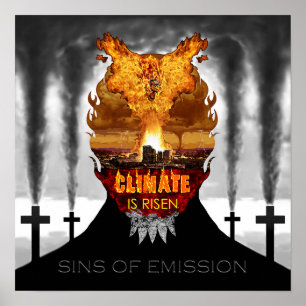 Digital painting about climate change. poster