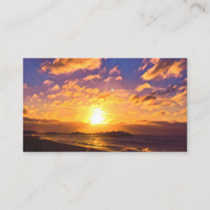 Digital Painting - Amazing Sunrise over the Pier Business Card