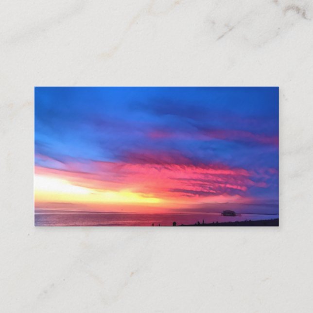 Digital Painting - Beautiful Sunset with West Pier Calling Card (Front)
