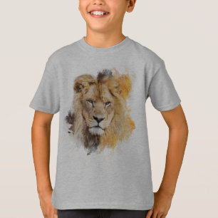 Digital Painting of a Photographed Lion Head T-Shirt