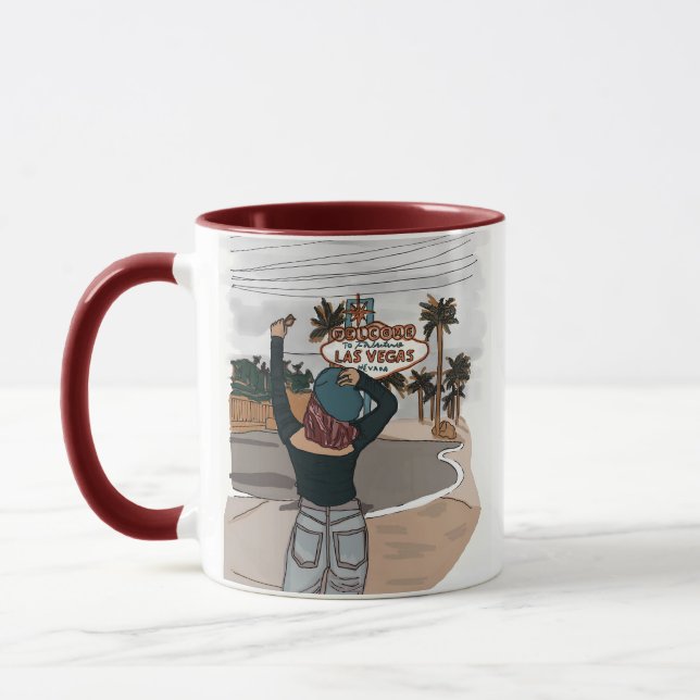 Digital painting watercolor  mug (Left)