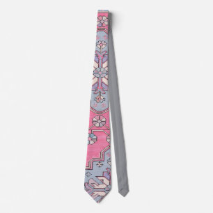 Digital Paisley Tie Pink Grey