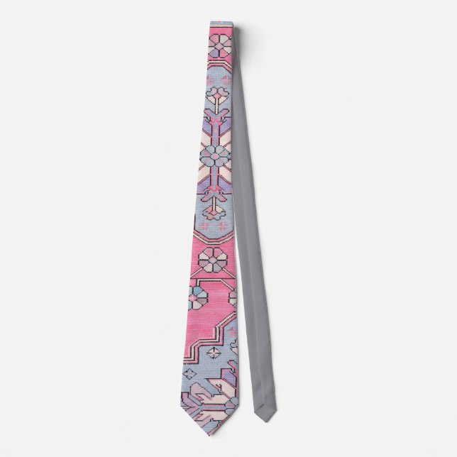 Digital Paisley Tie Pink Grey (Front)