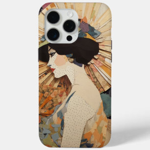 Digital Paper Collage Woman's Portrait Print iPhone 15 Pro Max Case