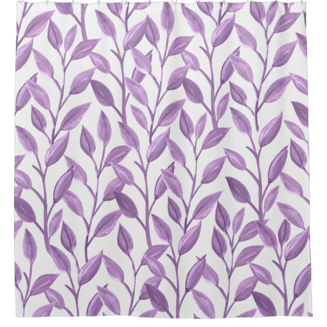 Digital paper leaves background shower curtain (Front)