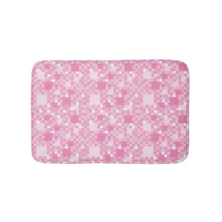 Digital Pink Pixelated Little Squares Bath Mat