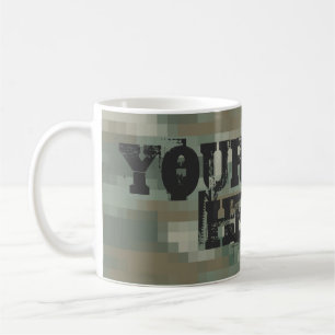 Digital pixel camouflage coffee mug   Personalise